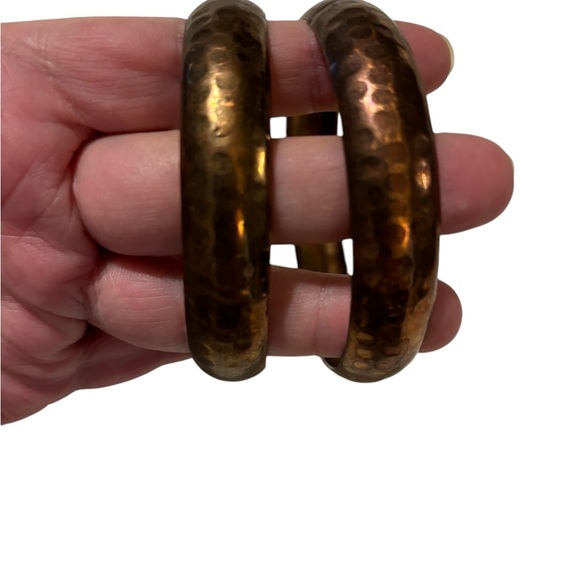 Fashion Metal Bangle Bracelets 15 Pieces Brass Gold Neutral Tone - Picture 6 of 8